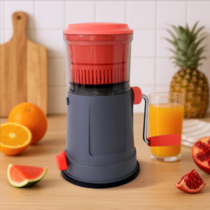 Fruit Juicer with Extra Long Handle & Silicone Ring – Easy Manual Juicing