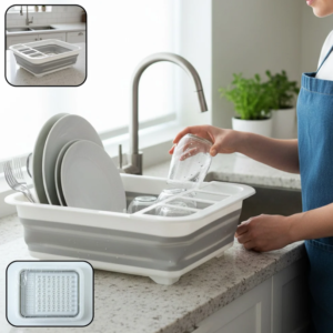 Foldable Plastic Dish Drying Rack – Space-saving & Portable Organizer